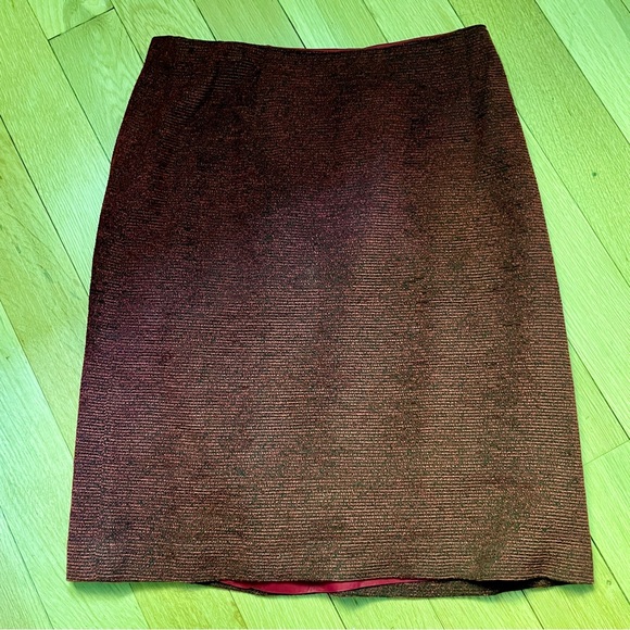 Vintage Oscar by Oscar De La Renta Y2K Tweed Red Pencil Skirt - Size 8 - Picture 7 of 13